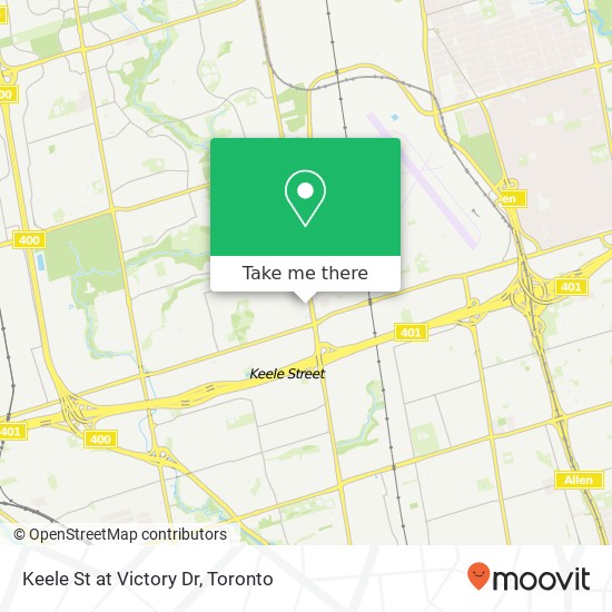 Keele St at Victory Dr map