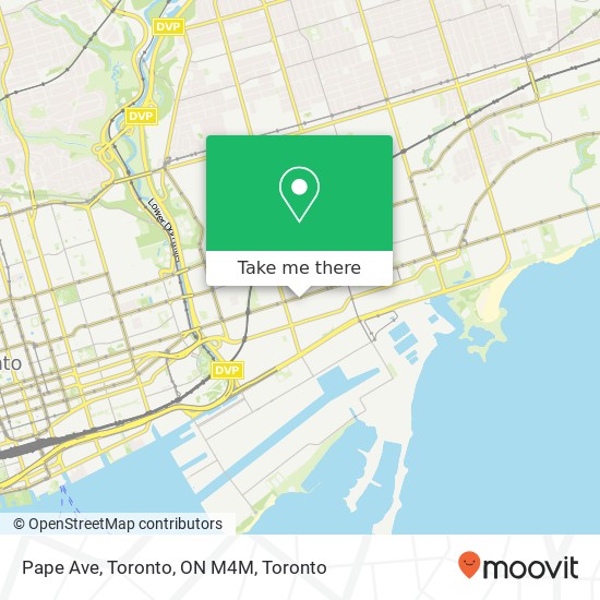 Pape Ave, Toronto, ON M4M map