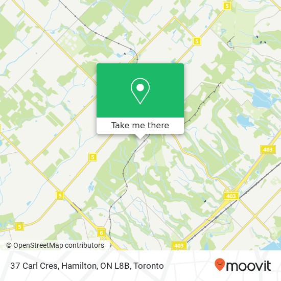 37 Carl Cres, Hamilton, ON L8B map