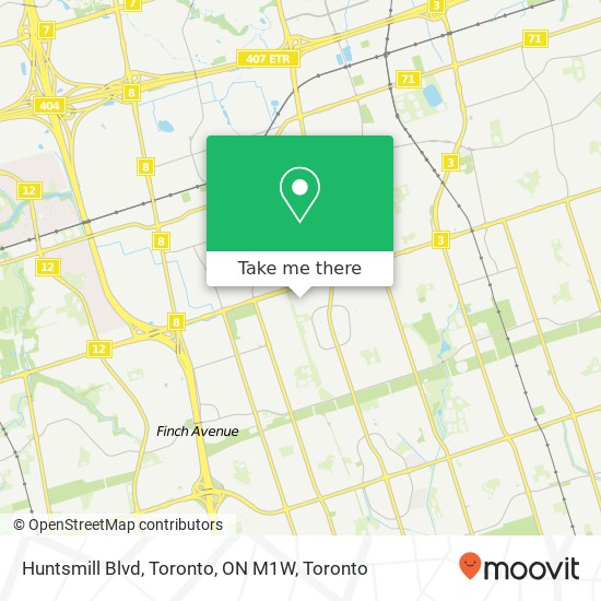 Huntsmill Blvd, Toronto, ON M1W map