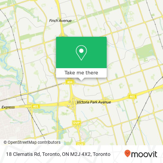 18 Clematis Rd, Toronto, ON M2J 4X2 map