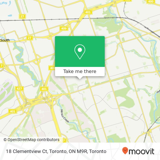 18 Clementview Ct, Toronto, ON M9R map