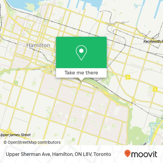 Upper Sherman Ave, Hamilton, ON L8V map