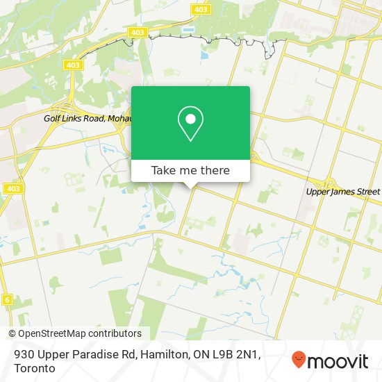 930 Upper Paradise Rd, Hamilton, ON L9B 2N1 map