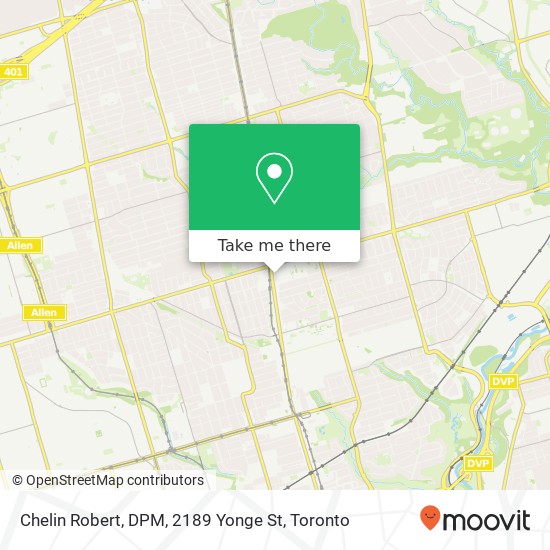 Chelin Robert, DPM, 2189 Yonge St map