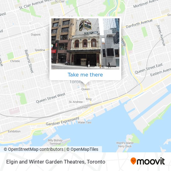 Elgin and Winter Garden Theatres map