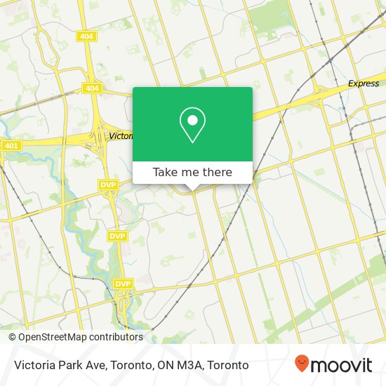 Victoria Park Ave, Toronto, ON M3A map