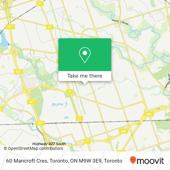 60 Mancroft Cres, Toronto, ON M9W 3E9 map
