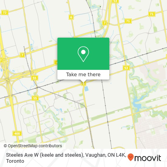 Steeles Ave W (keele and steeles), Vaughan, ON L4K map