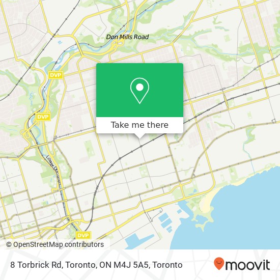 8 Torbrick Rd, Toronto, ON M4J 5A5 map