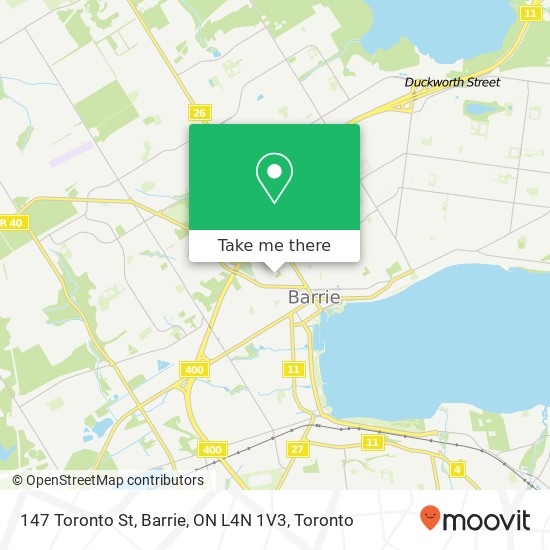 147 Toronto St, Barrie, ON L4N 1V3 map