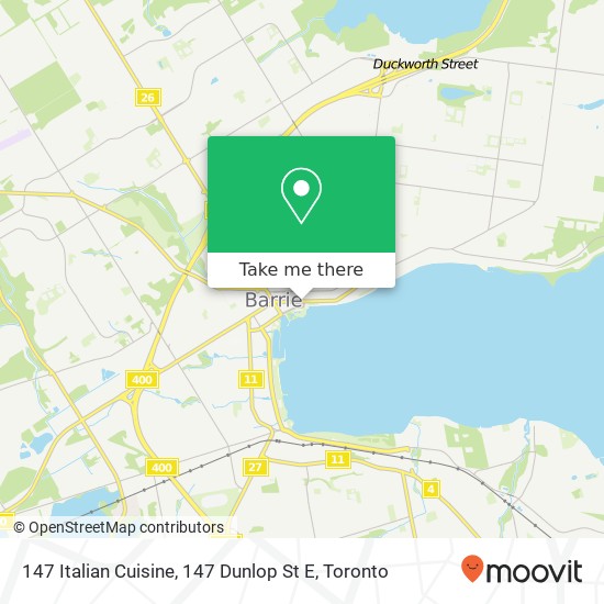 147 Italian Cuisine, 147 Dunlop St E map