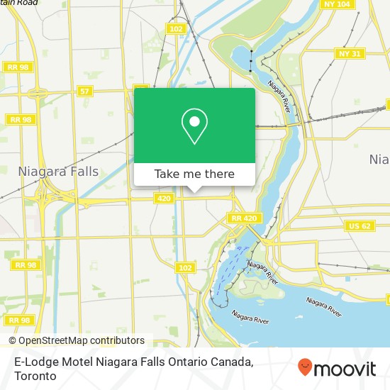 E-Lodge Motel Niagara Falls Ontario Canada map