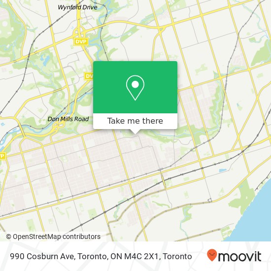 990 Cosburn Ave, Toronto, ON M4C 2X1 map