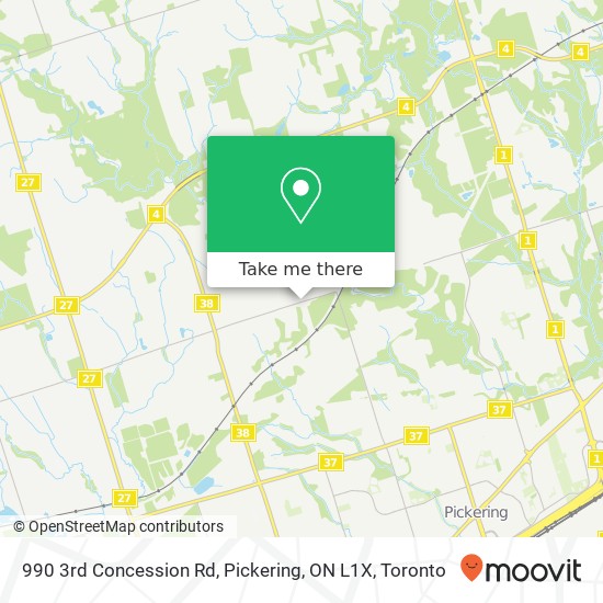 990 3rd Concession Rd, Pickering, ON L1X map