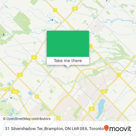 31 Silvershadow Ter, Brampton, ON L6R 0E6 map