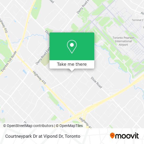 Courtneypark Dr at Vipond Dr map
