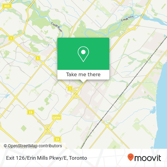 Exit 126/Erin Mills Pkwy/E map