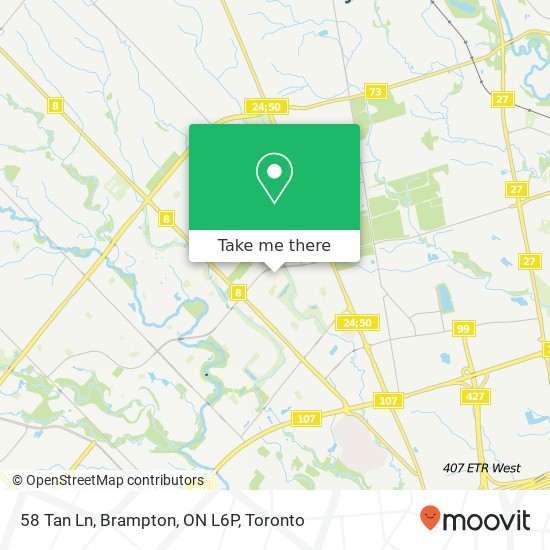 58 Tan Ln, Brampton, ON L6P map