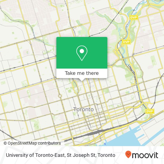 University of Toronto-East, St Joseph St map