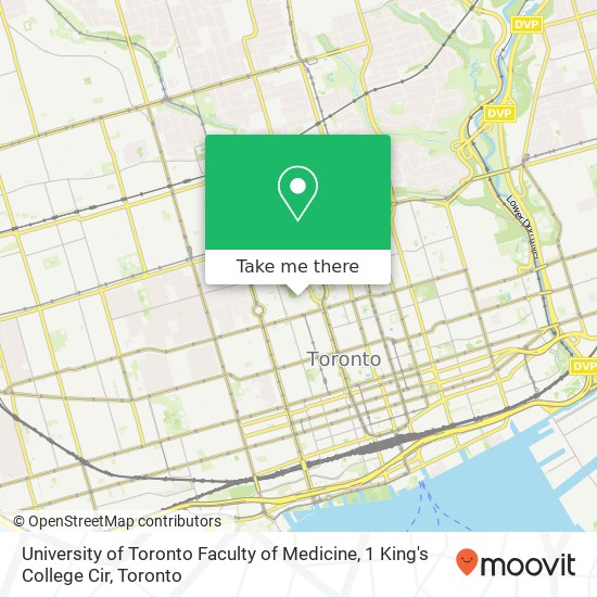 University of Toronto Faculty of Medicine, 1 King's College Cir plan