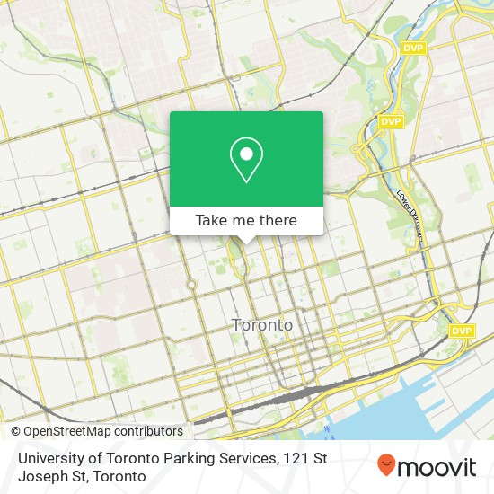 University of Toronto Parking Services, 121 St Joseph St map