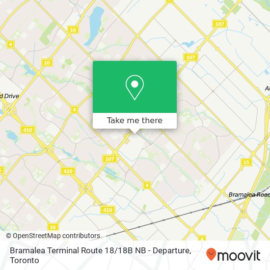 Bramalea Terminal Route 18 / 18B NB - Departure map