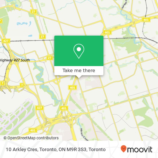 10 Arkley Cres, Toronto, ON M9R 3S3 map