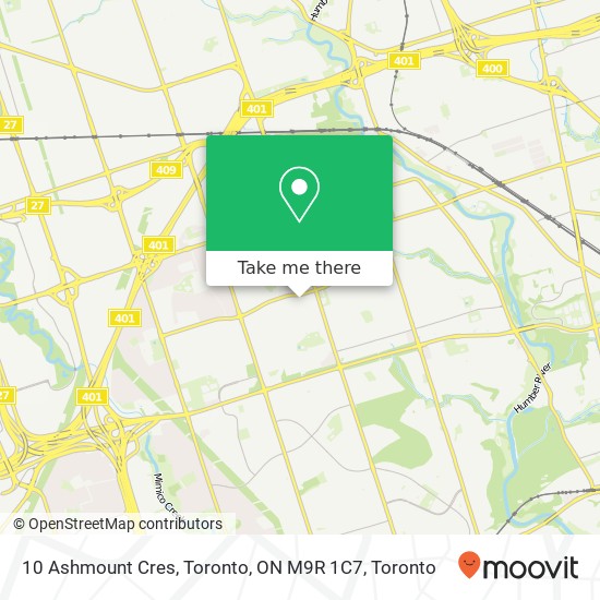 10 Ashmount Cres, Toronto, ON M9R 1C7 map