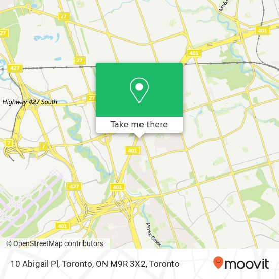 10 Abigail Pl, Toronto, ON M9R 3X2 map