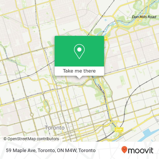 59 Maple Ave, Toronto, ON M4W map