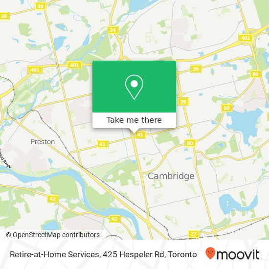 Retire-at-Home Services, 425 Hespeler Rd map