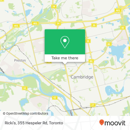 Ricki's, 355 Hespeler Rd map