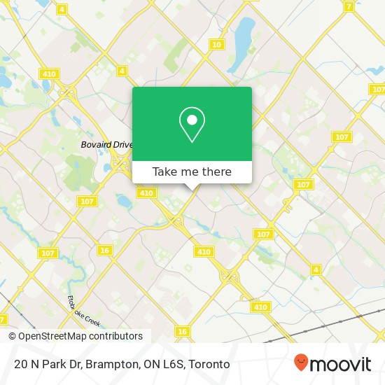 20 N Park Dr, Brampton, ON L6S map