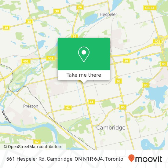 561 Hespeler Rd, Cambridge, ON N1R 6J4 map