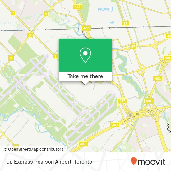 Up Express Pearson Airport map
