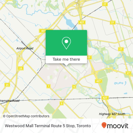 Westwood Mall Terminal Route 5 Stop map