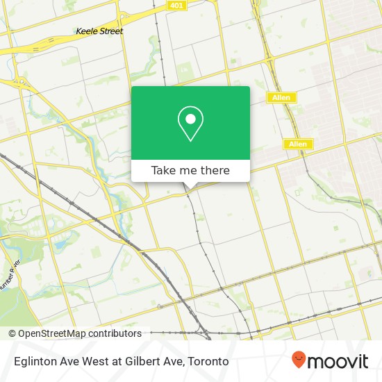 Eglinton Ave West at Gilbert Ave map