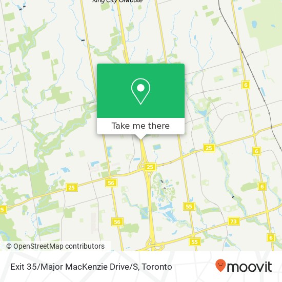 Exit 35 / Major MacKenzie Drive / S map