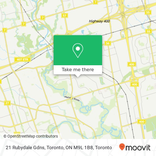21 Rubydale Gdns, Toronto, ON M9L 1B8 map