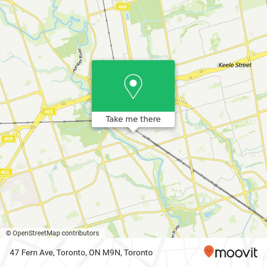 47 Fern Ave, Toronto, ON M9N map