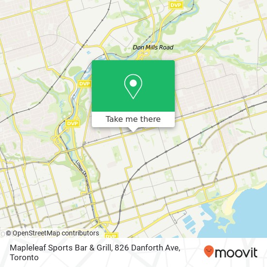 Mapleleaf Sports Bar & Grill, 826 Danforth Ave map