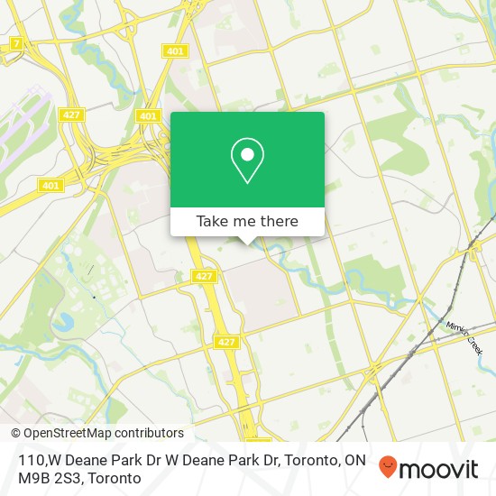 110,W Deane Park Dr W Deane Park Dr, Toronto, ON M9B 2S3 map