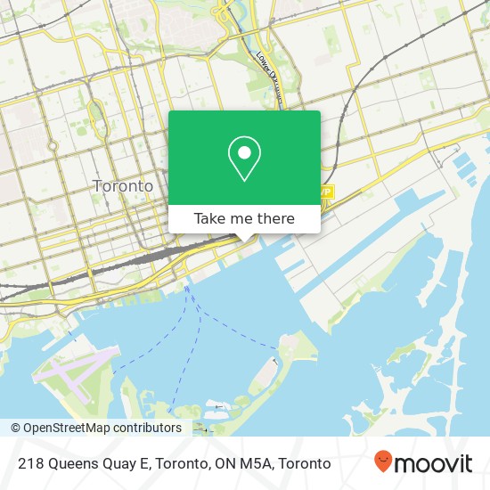 218 Queens Quay E, Toronto, ON M5A map