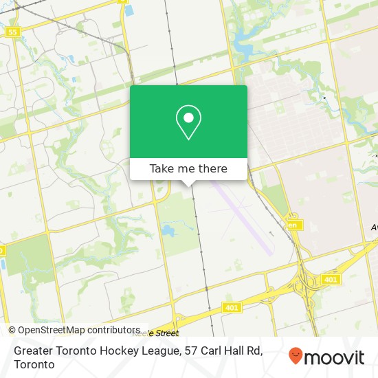 Greater Toronto Hockey League, 57 Carl Hall Rd map