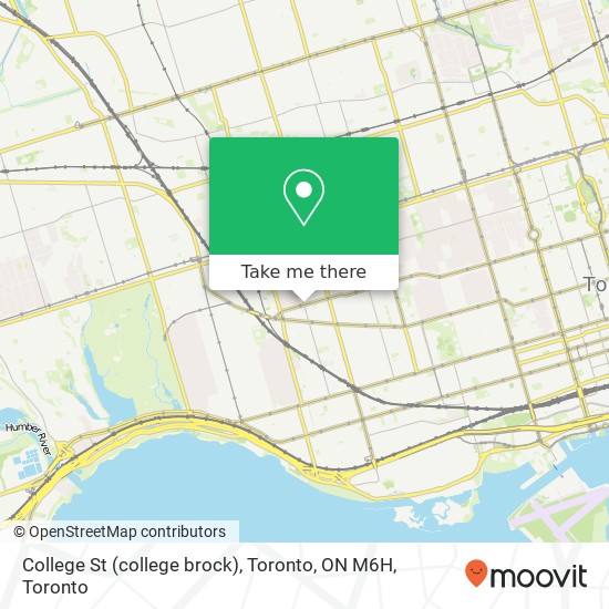 College St (college brock), Toronto, ON M6H map