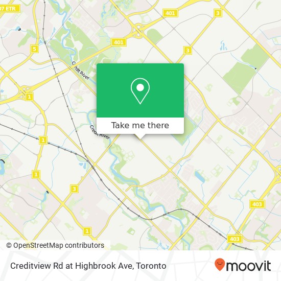 Creditview Rd at Highbrook Ave map