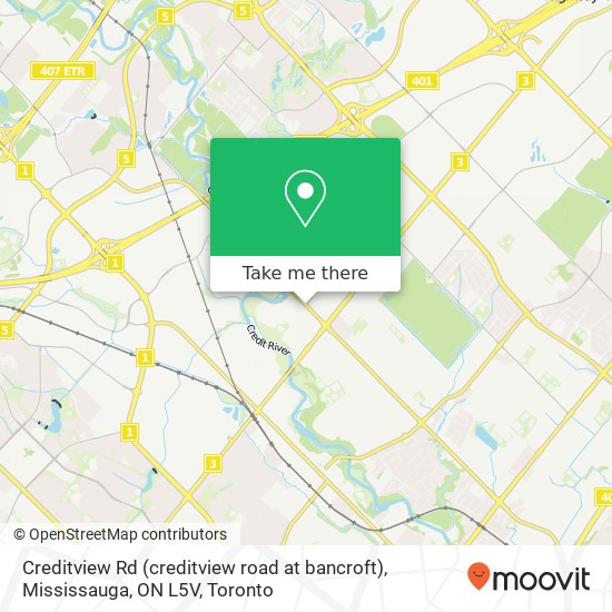 Creditview Rd (creditview road at bancroft), Mississauga, ON L5V map