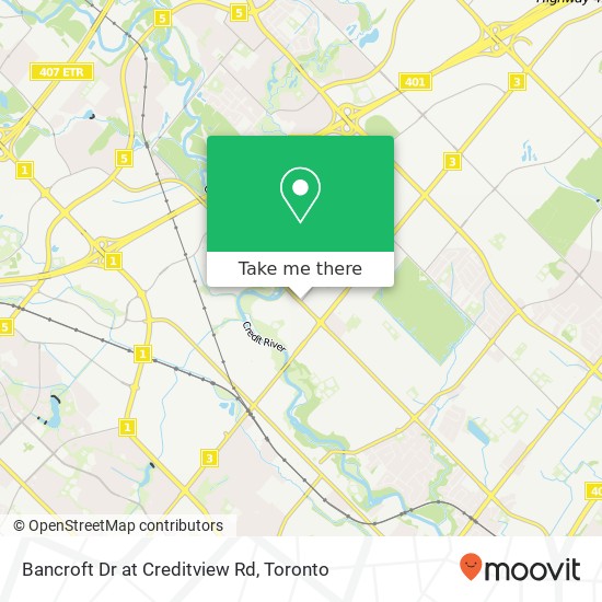 Bancroft Dr at Creditview Rd map