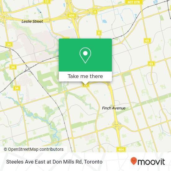 Steeles Ave East at Don Mills Rd map